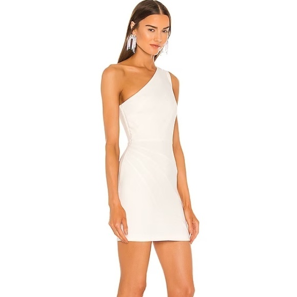 NWT Michael Costello x REVOLVE Ava One Shoulder White Dress - Picture 2 of 10